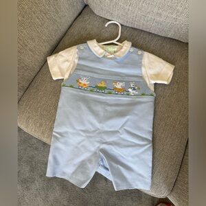 Collection Bebe size 6 months Blue White Easter Smocked